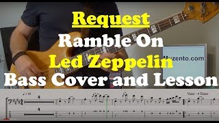 Ramble On  Bass Cover and Lesson  Request [upl. by Anatak39]