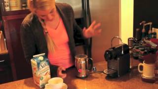 Nespresso Aeroccino Plus Frother Review Frothing Almond Milk [upl. by Shirlee]