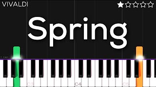 Vivaldi  Spring  EASY Piano Tutorial [upl. by Sicular]