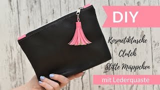 Clutch I Kosmetiktasche nähen  inkl Schnittmuster [upl. by Orva]