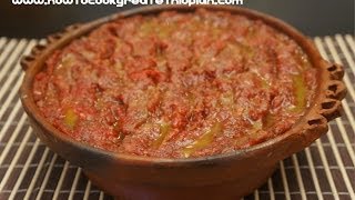 Ethiopian Kitfo Recipe Raw minced Beef Steak Tartare  Amharic English Injera Mitmita [upl. by Biron679]