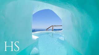 Cocoon Suites  BEST CAVE POOL in Santorini full tour 4K [upl. by Aihsekel506]