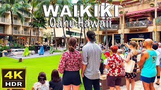 4K HDR Waikiki Walking Tour  2023  Honolulu Oahu Hawaii [upl. by Ainahpets405]