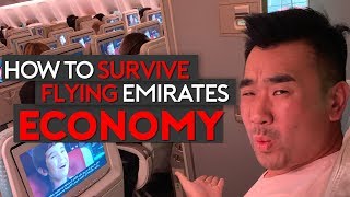 How to Survive Flying Emirates Economy Class Top Tips [upl. by Hanad]