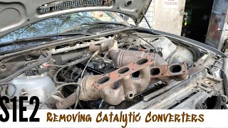 S1E2 Removing The Catalytic Converters BMW 330xi E46 [upl. by Hairaza]