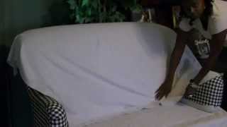 DIY Sofa Slip Cover Easy Tutorial Pt 1 [upl. by Trebbor]