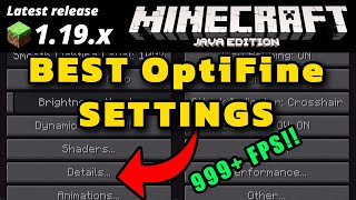 Minecraft Java 119 Best Optimal OptiFine Settings for More FPS Boost Performance Settings [upl. by Nettie]