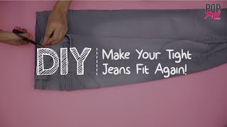 DIY How To Make Your Tight Jeans Fit Again  POPxo [upl. by Patnode836]