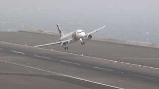 STORMY Winds 45Kts Extreme Landings Crazy Go Arounds  Madeira [upl. by Noitna]