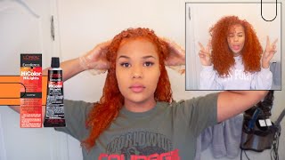 How To Dye Curly Hair Orange  Copper NO BLEACH  EXTREMELY DETAILED [upl. by Nessaj530]